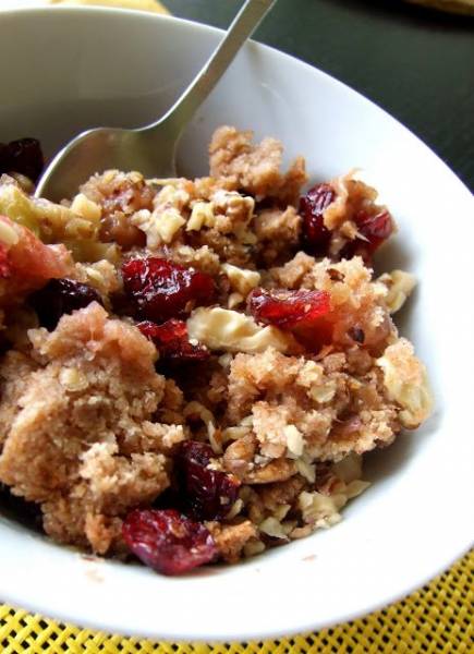 Crumble z rabarbarem