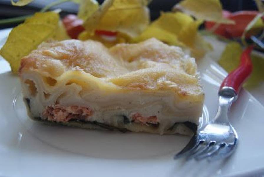 Lasagne ze szpinakiem i łososiem