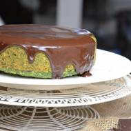 Zielone ciasto szpinakowe, bez jajek, z polewą czekoladową