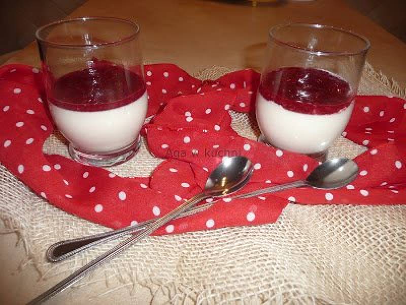 Panna cotta z musem malinowym