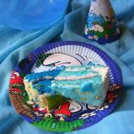 Niebieski tort urodzinowy. Projekt WIOSNA!!!