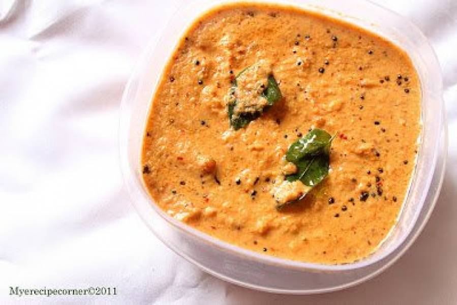 Ostry sos kokosowy - Red Coconut Chutney - Dinesh's recipies