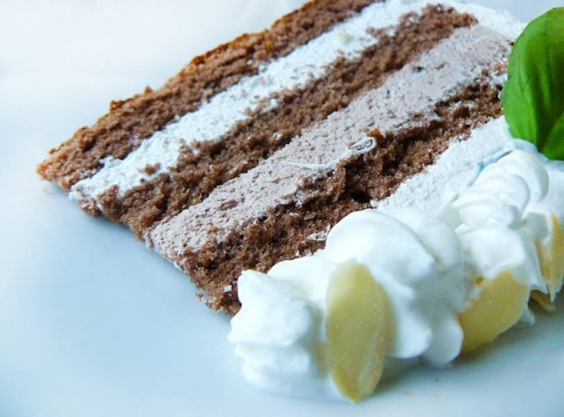 Lekki tort śmietankowo – kakaowy