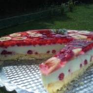 Tarta bananowo-malinowa