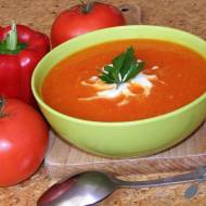 Zupa krem z pieczonych pomidorów i pieczonej papryki