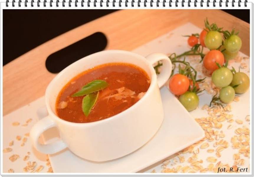 C - Zdrowa Pomidorowa - czyli zupa pomidorowa z płatkami owsianymi