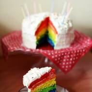rainbow cake. urodziny w kolorach tęczy