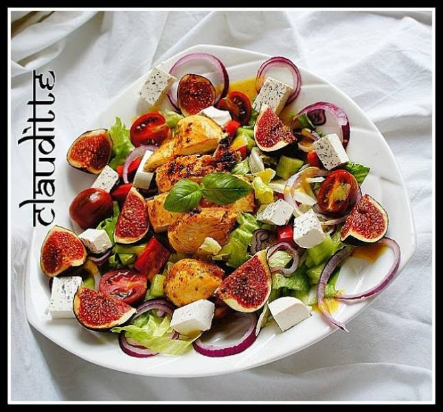 Salad with chicken & roasted figs