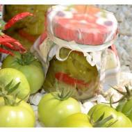 PRZETWORY - Sałatka z zielonych pomidorów z papryką i papryczką chili