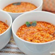 Turecka zupa- z czerwonej soczewicy i bulguru z grzankami serowymi