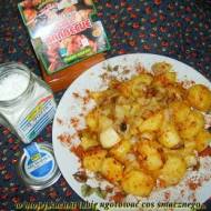 ziemniaki z obiadu z grill barbecue i solą perlistą...