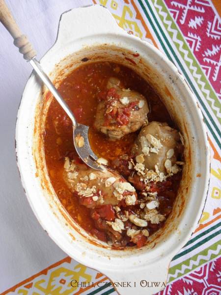 Marokański kurczak z pomidorami i miodem - Djaj Matisha Mesla