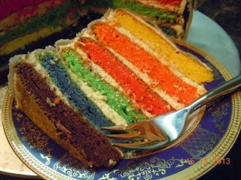 Rainbow cake-elephant :) czyli kolorowy slon