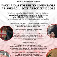 Paczka dla polskiego kombatanta na kresach - Boże Narodzenie 2013