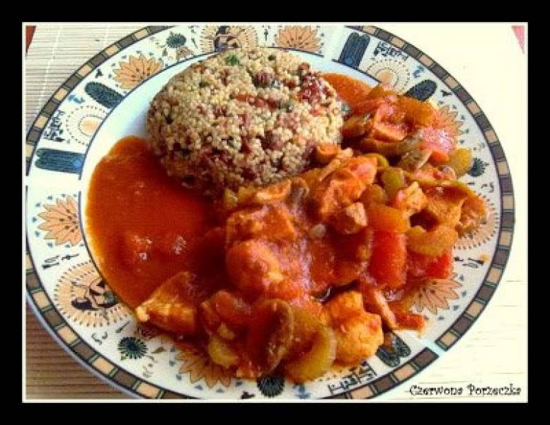 Kurczak z warzywami + kuskus po marokańsku ;)