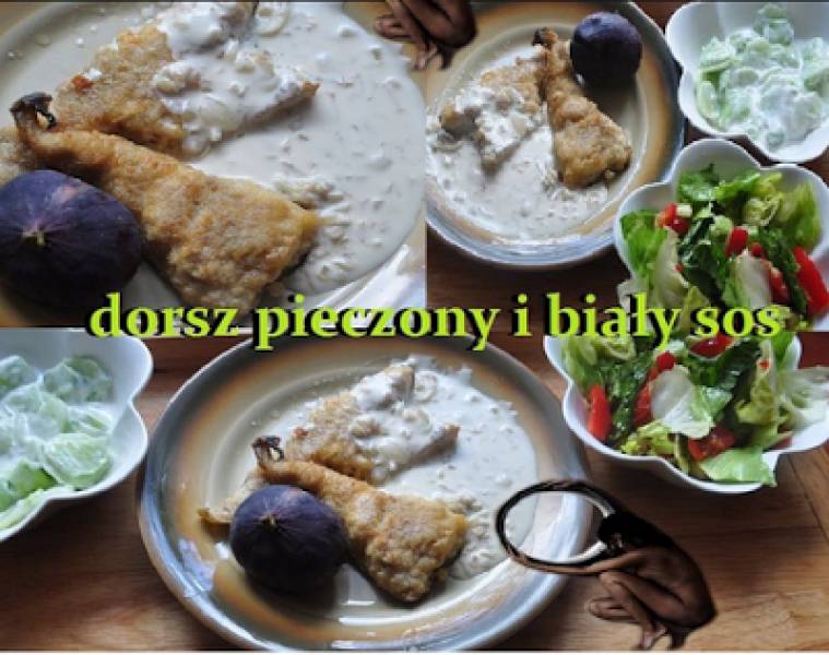 dorsz pieczony w sosie