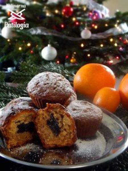 Świąteczne muffinki – w rolach głównych olej rzepakowy, płatki owsiane i śliwki