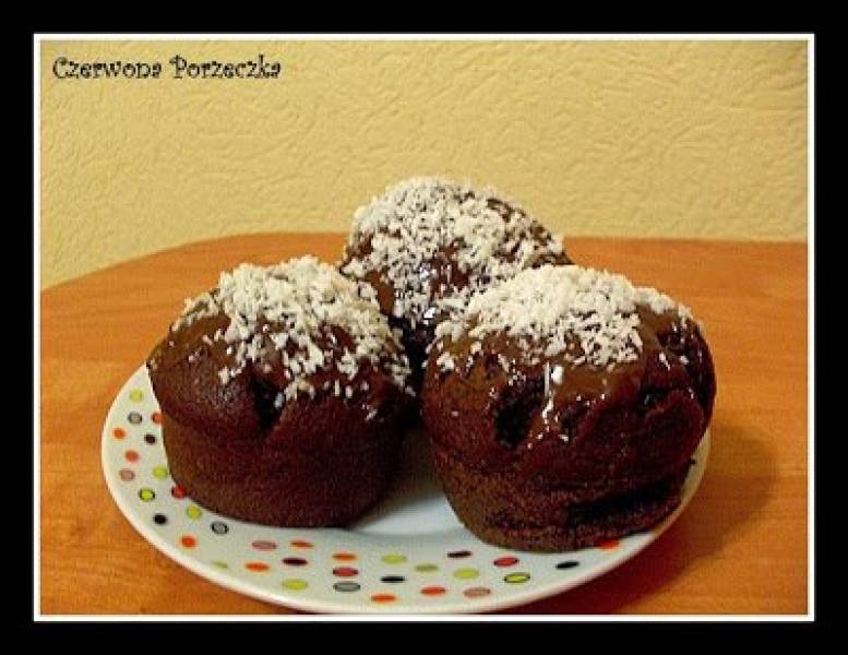 Muffiny czekoladowe przyprószone śniegiem ;)