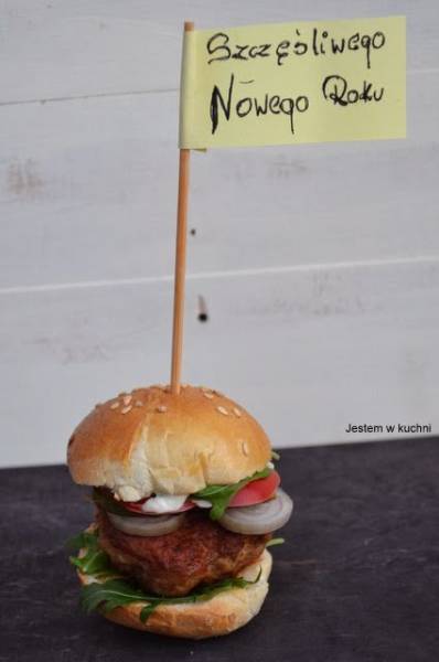 Życzenia Noworoczne z mini hamburgerem