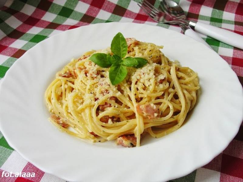 Spaghetti carbonara z przyprawą