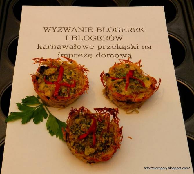 Mini quiche z ziemniaczanym spodem - Styczniowe Wyzwanie Blogerek i Blogerów