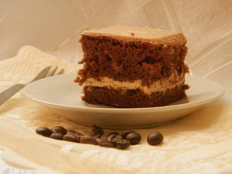 Ciasto czekoladowo - kawowe z kremem kajmakowym