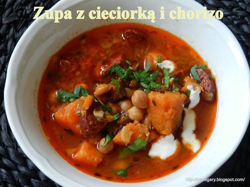 Zupa z cieciorką i chorizo - w wolnowarze