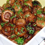 Pieczarki duszone w winie