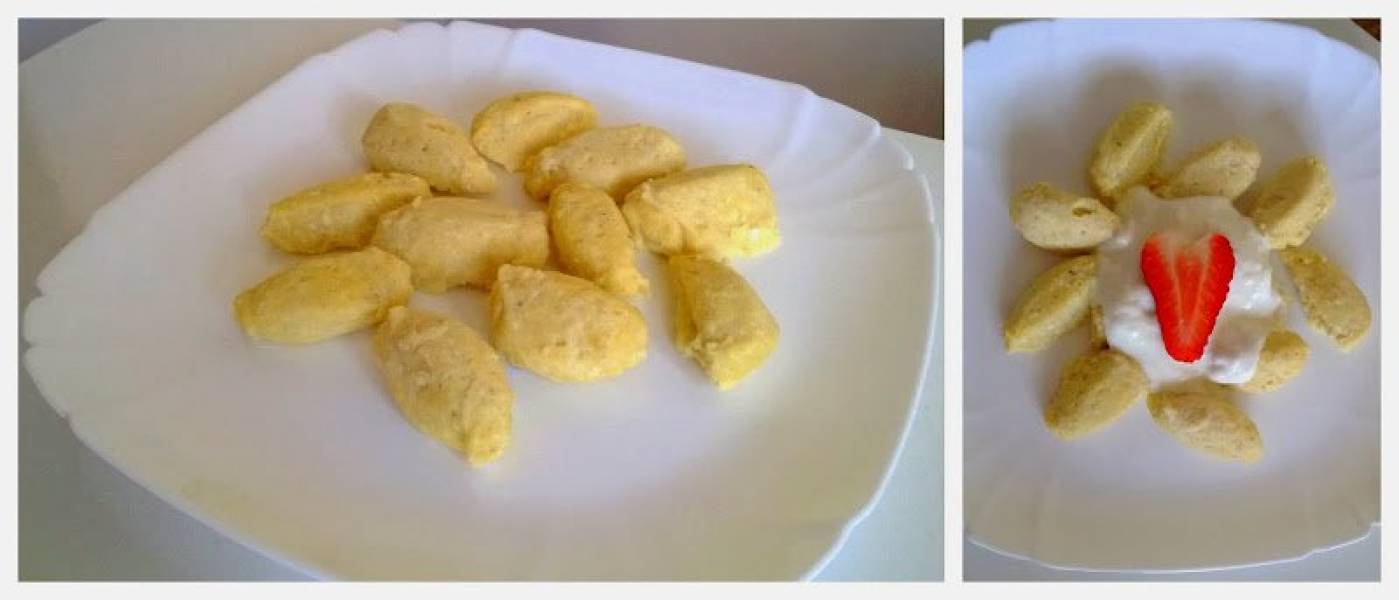 Kluseczki serowe z bananem i pierwsze wspólne śniadanie ;)
