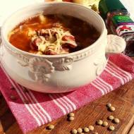 Pikantna zupa z kapusty i soczewicy ( z kiełbasą )