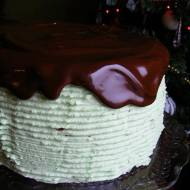 Zielony tort - czekoladowo - miętowy.