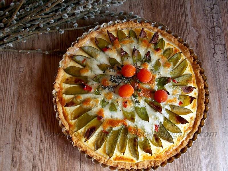 Tarta serowa z groszkiem cukrowym