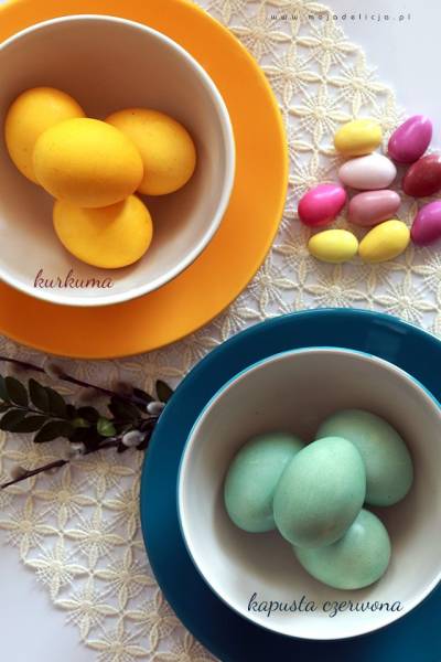 Naturalnie barwione jaja na Wielkanoc