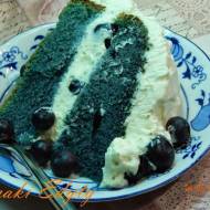 Niebieskie marzenie-Blue velvet cake with blueberries
