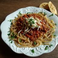 Spaghetti bolognese z oscypkiem