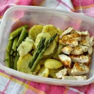 Lunchbox: Zdrowy obiad z kurczakiem, ziemniakami i szparagami