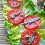 romaine lettuce with anchovies- SALATA RZYMSKA W TLE  Z  ANCHOIS