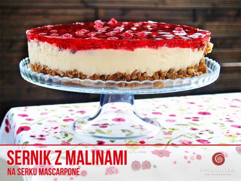 Sernik z malinami na serku mascarpone