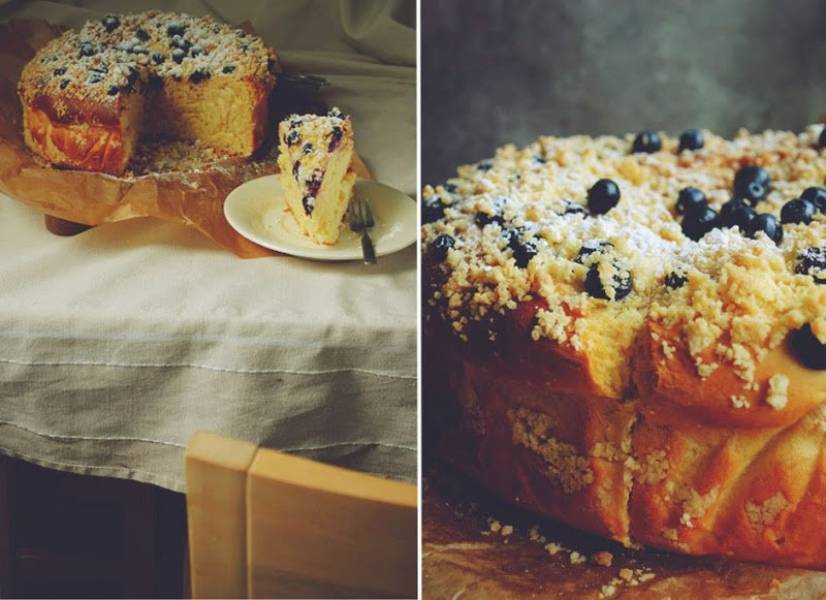 Ciasto drożdżowe z borówkami