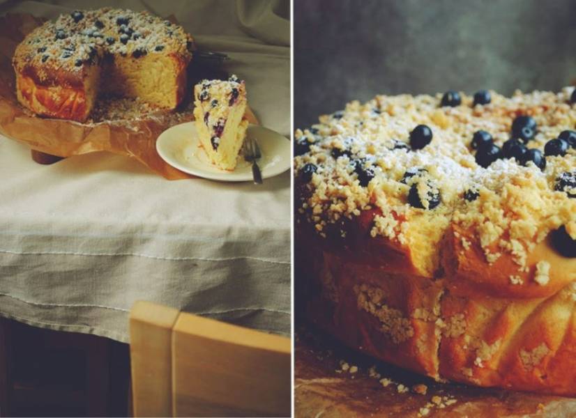 Ciasto drożdżowe z borówkami