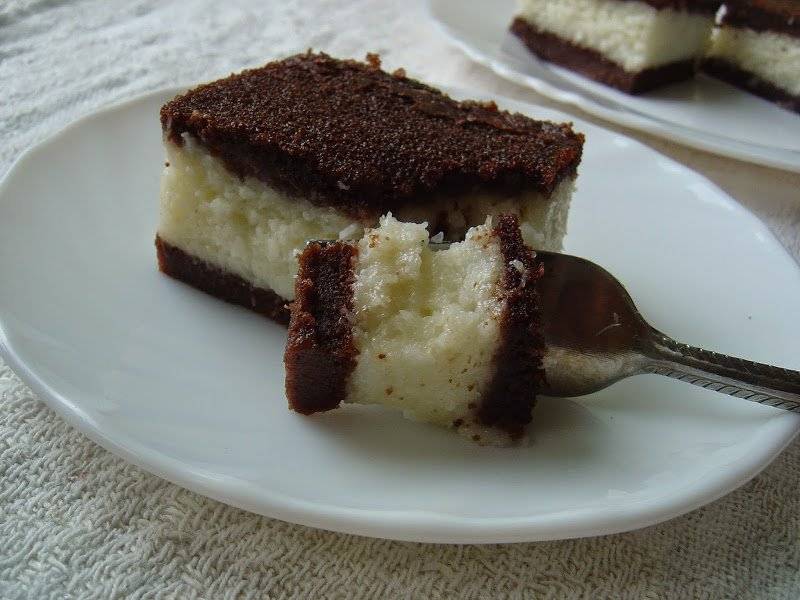 Ciasto Mleczna kanapka z kokosem.