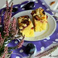 Cytrynowe ciasto ze śliwkami (bez miksera) - Wrześniowe Wyzwanie Blogerek