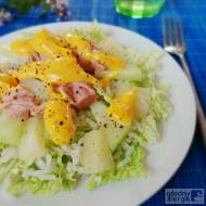 Sałatka z melonem, ananasem i tuńczykiem (bez glutenu, mleka i jajek)