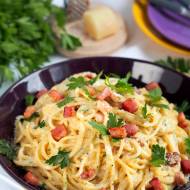 Obiad. Makaron. Spaghetti a'la carbonara