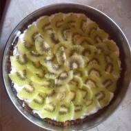 Tarta na spodzie z ciastek z mascarpone, bananami i kiwi