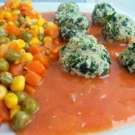 Pulpety mięsno-szpinakowe w sosie pomidorowym
