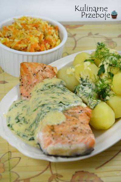 Lachs in der Sahne- Senf- Soße