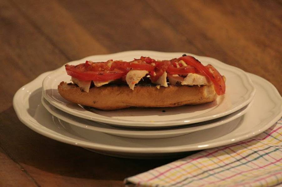 Chicken and tomato bruschetta