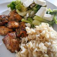 FIT: pieczony kurczak z brokułem&kalafiorem&fetą i ryżem!