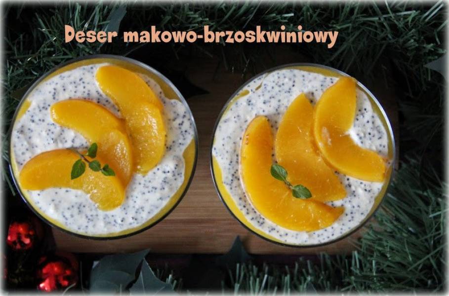 Deser makowo-brzoskwiniowy